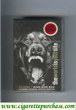 Lucky Strike TheWorldIsYourSite Filters King Size Box hard box cigarettes